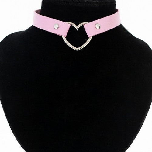 Sexy Heart Punk Leather Choker Necklace